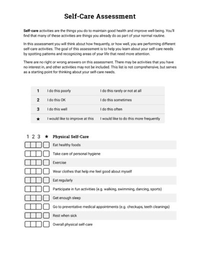 Self-Care Assessment