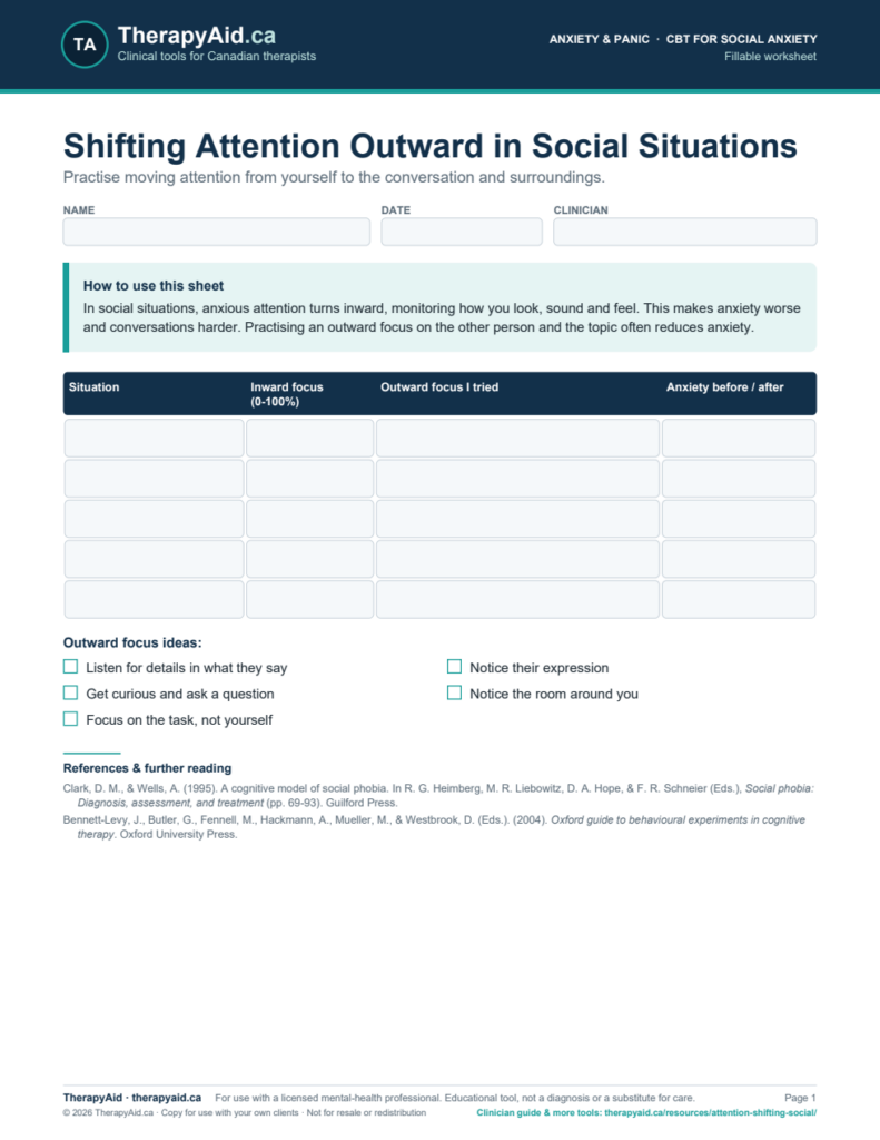 Preview of the Shifting Attention Outward in Social Situations worksheet