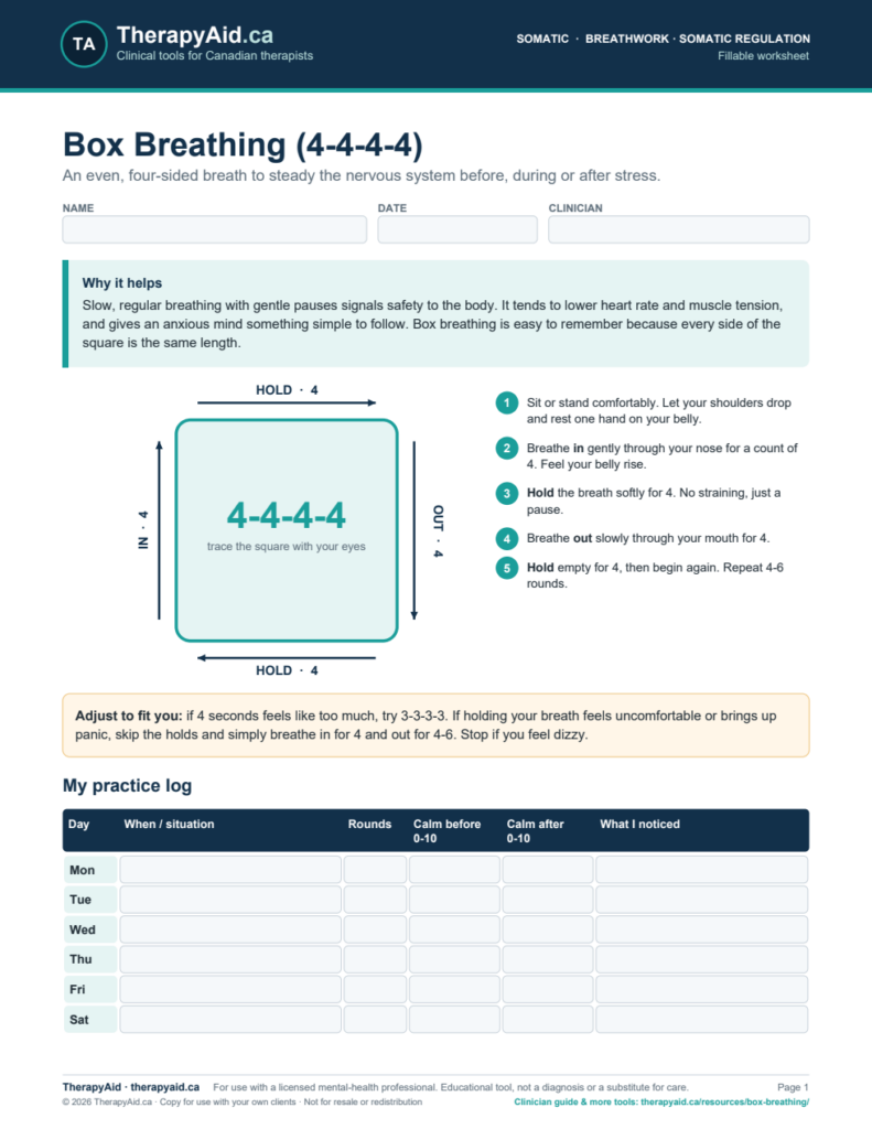 Preview of the Box Breathing (4-4-4-4) worksheet