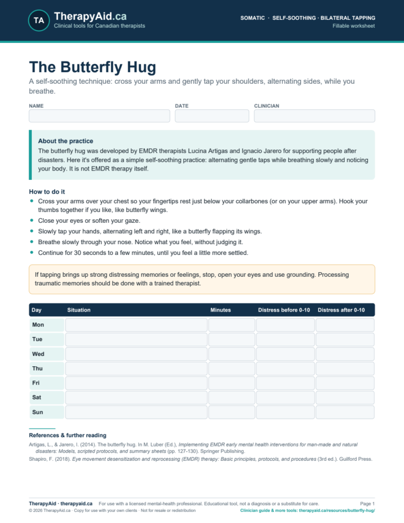 Preview of the The Butterfly Hug worksheet