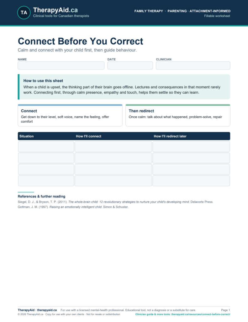 Preview of the Connect Before You Correct worksheet