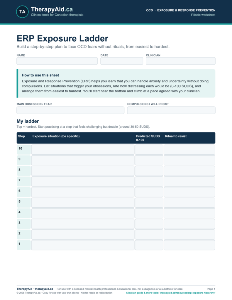Preview of the ERP Exposure Ladder worksheet
