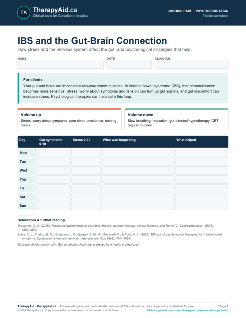 Preview of the IBS and the Gut-Brain Connection worksheet