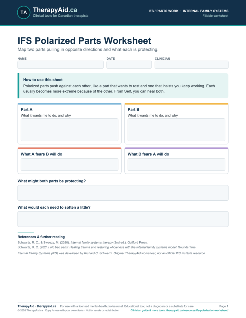 Preview of the IFS Polarized Parts Worksheet worksheet
