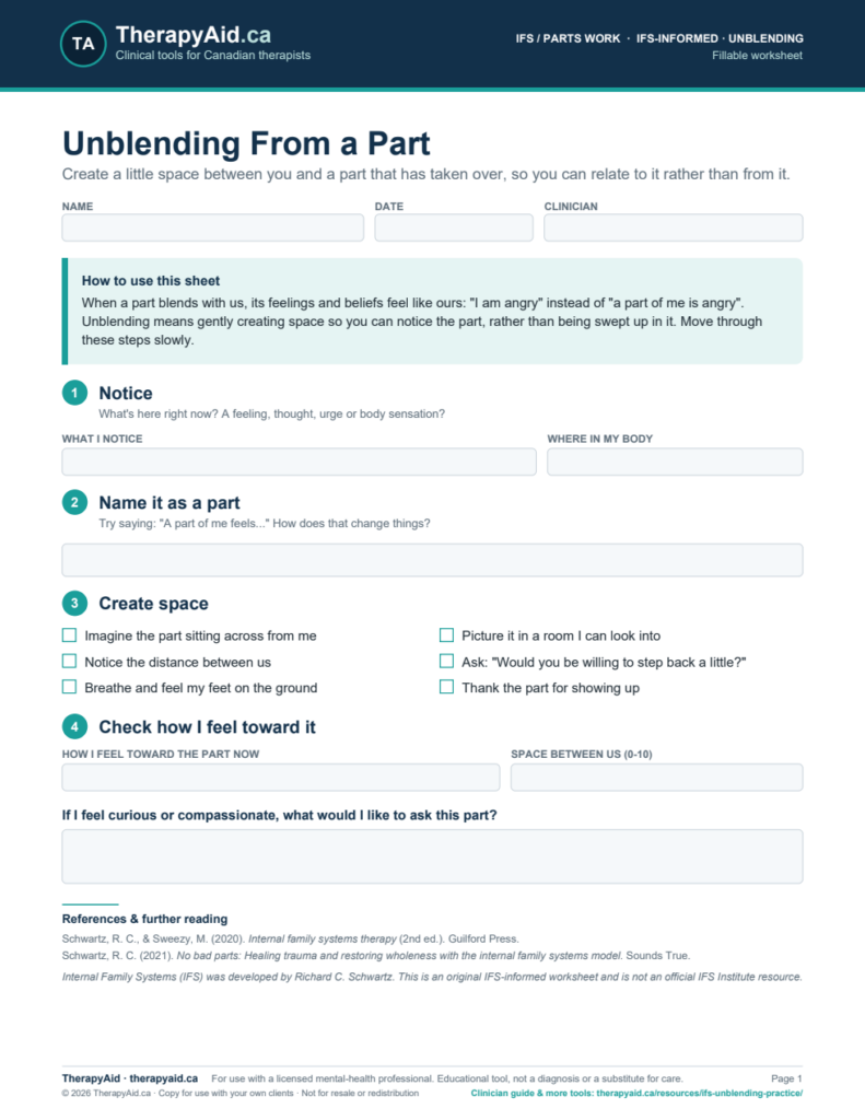 Preview of the Unblending From a Part worksheet