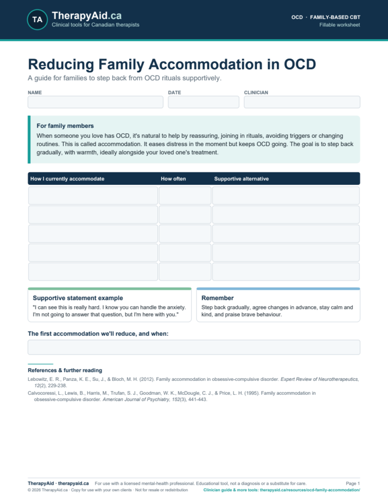 Preview of the Reducing Family Accommodation in OCD worksheet