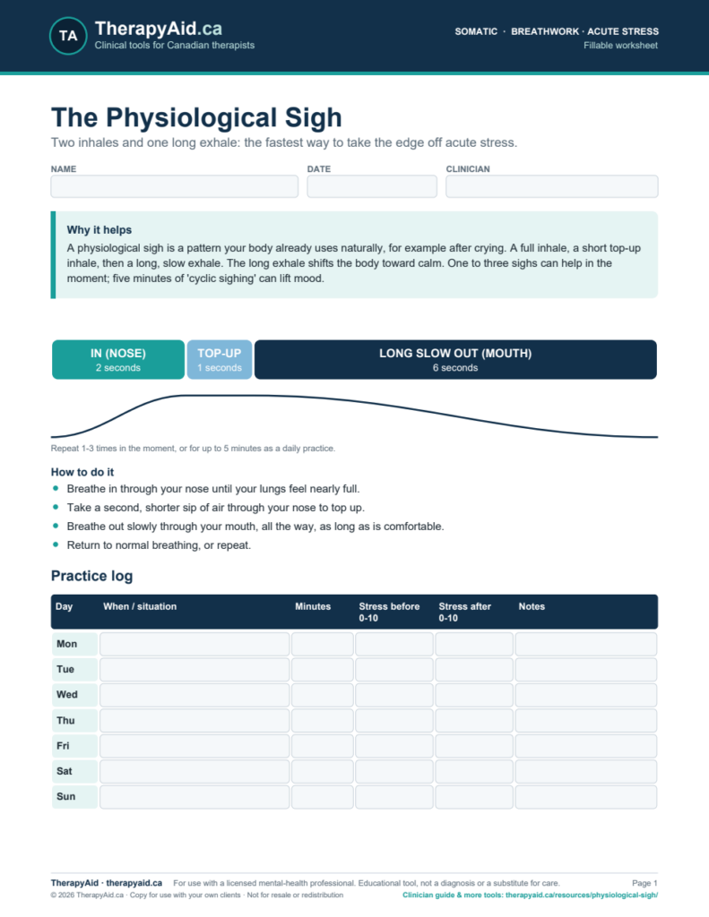 Preview of the The Physiological Sigh worksheet
