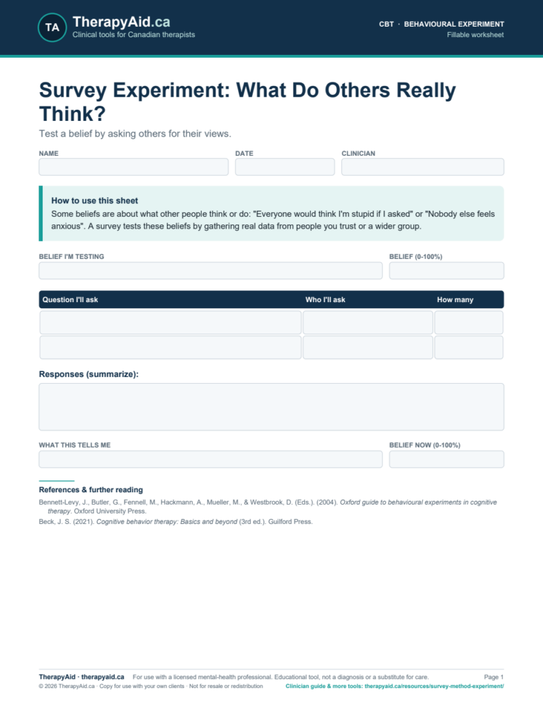 Preview of the Survey Experiment: What Do Others Really Think? worksheet
