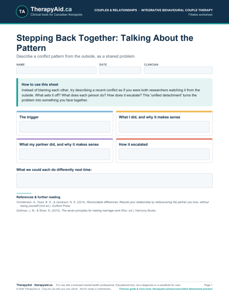 Preview of the Stepping Back Together: Talking About the Pattern worksheet